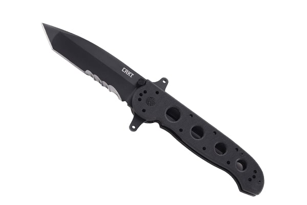 best tactical folding knife CRKT M16-14SFG EDC Folding Pocket Knife: Special Forces Everyday Carry, Black Serrated Edge Blade, Tanto, Automated Liner Safety, Dual Hilt, G10 Handle, 4-Position Pocket Clip