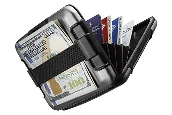 best tactical wallet Aluminum Metal Wallet, RFID Protected w/Cash Band Rugged Card Case