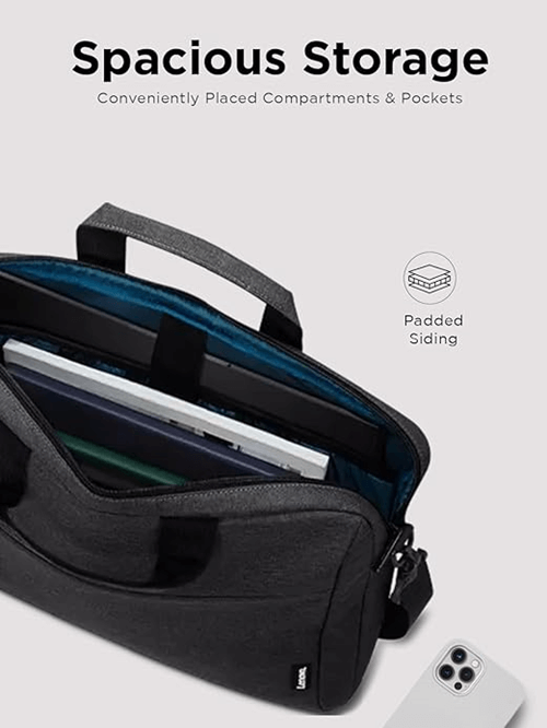 Lenovo Laptop Bag T210, Messenger Shoulder Bag for Laptop or Tablet, Sleek, Durable & Water-Repellent Fabric