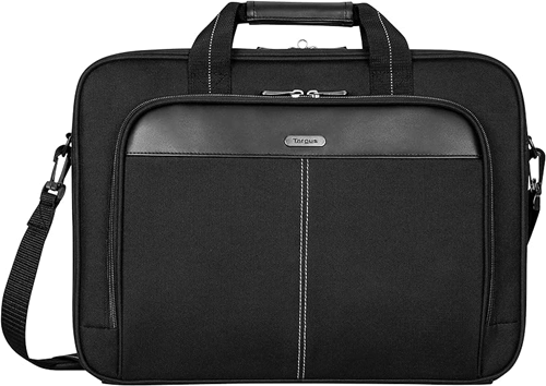 Targus Laptop Bag Classic Slim Briefcase Messenger Bag, Spacious, Ergonomic, Foam Padded Laptop Case for Devices